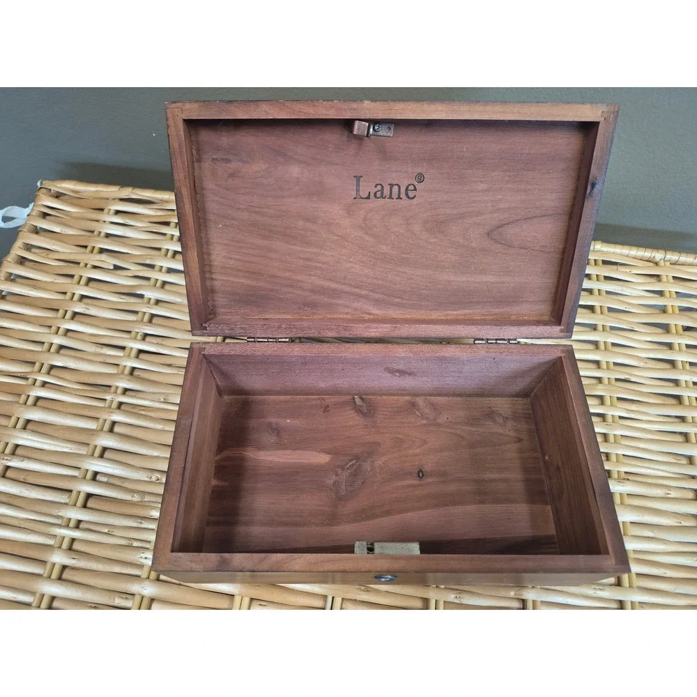Lane Vintage 1995 Cedar Chest Jewelry Box Patty Butters Doves Heart Folk Art